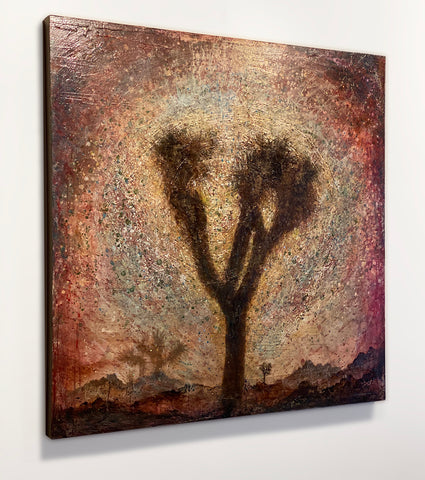 "Joshua Tree Twilight" Original Mixed Media Painting - 48"x48"