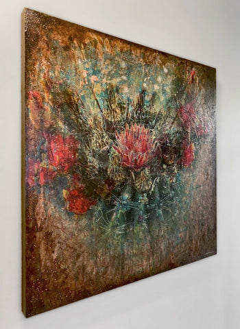 "Desert Flower" Original Mixed Media Painting - 48"x48"