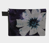 Bold White Floral Zipper Pouch