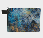 Mixed Media Blue Zipper Pouch