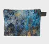 Mixed Media Blue Zipper Pouch