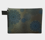 Mandala Blue Grey Zipper Pouch