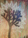 "Spirit of Joshua Tree" BoHo Mixed Media Painting - 18"x18"
