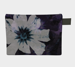 Bold White Floral Zipper Pouch